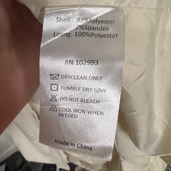 Marina Moscone Long Cream Oversized Sleeveless Wrap Midi Trench Vest Size Medium - Picture 12 of 14